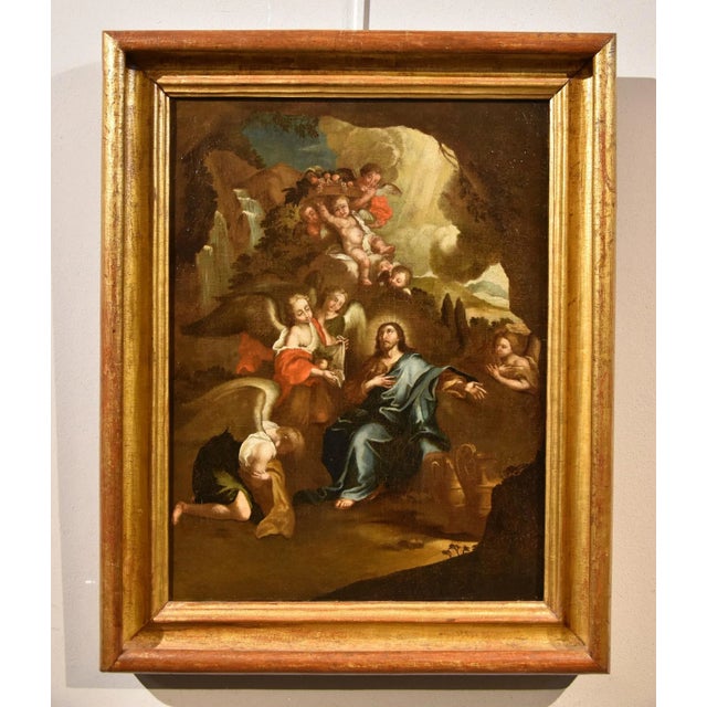 Circle of Pietro da Cortona / Berrettini, Christ in the Desert, 1650, Oil on Canvas For Sale - Image 12 of 15