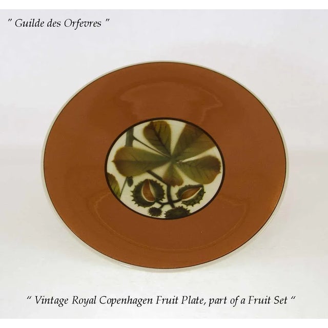 Ceramic 1950’s Vintage Royal Copenhagen Fruit Orange Decoration Plates- Set of 7 For Sale - Image 7 of 10