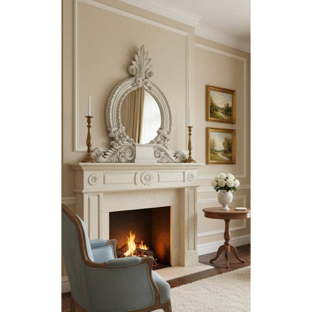 1990s Neoclassical Style Ornate Painted Iron Architectural Mirror For Sale - Image 4 of 5