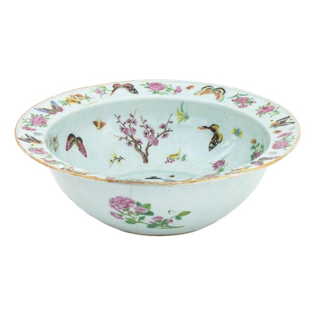 Chinese Famille Rose Porcelain Punch Bowl For Sale