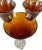 1970s Set of 6 Large Hand Blown Glass Tortoise Amber Stemmed Goblets, 1970s For Sale - Image 5 of 12
