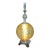 5311stolen 1960s Large Amber Glass Globe Dual Light Table Lamp For Sale
