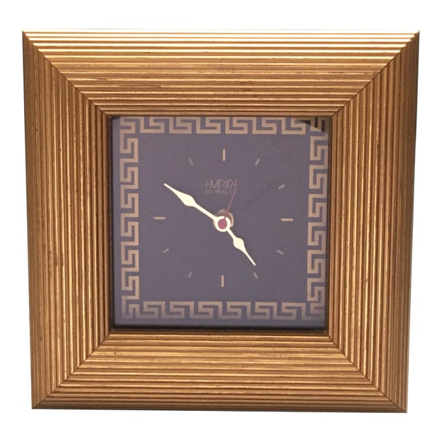 1980s Art Deco Square Desk Clock For Sale