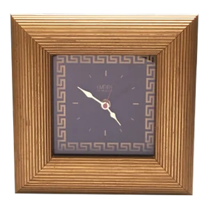 1980s Art Deco Square Desk Clock