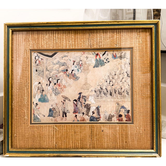 15th Century & Earlier Framed and Matted Illustrated Biography of the Monk Ippen in a Wooden Frame. For Sale In Charleston - Image 6 of 9