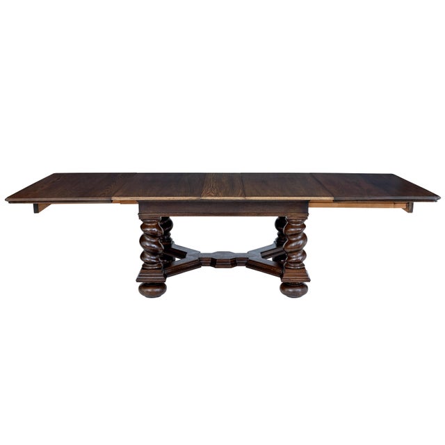 Antique Extending Dining Table in Oak, 1900 For Sale - Image 9 of 10