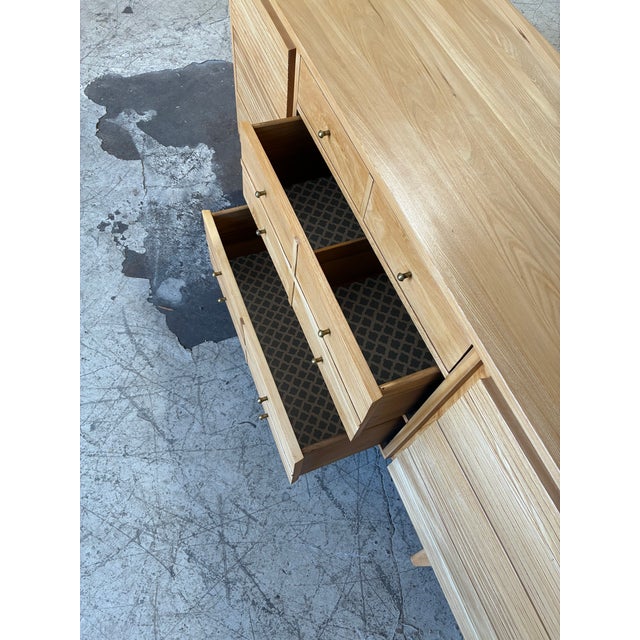 Newly Refinished Vintage Blonde 9-Drawer Lowboy Dresser For Sale In Phoenix - Image 6 of 7