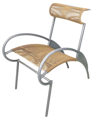 Italian Modern Juliette Chair in Rope and Gray Steel attributed to Massimo Iosa-Ghini, 1990s