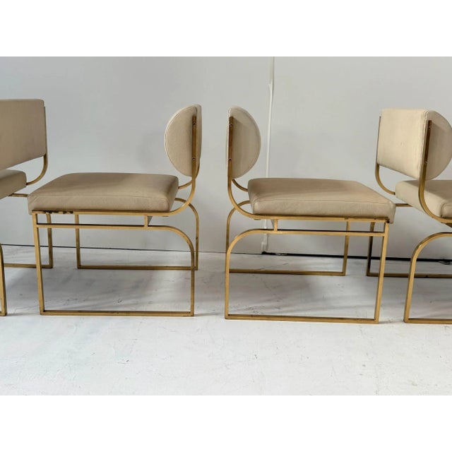 Set 6 Brass Dining Chairs, 1980 For Sale - Image 4 of 16