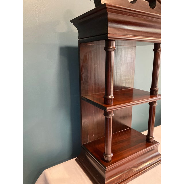 Wood Early 20th Century Antique Solid Wood Display Shelf For Sale - Image 7 of 8