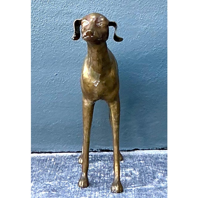 Brass Vintage Monumental Brass Greyhound For Sale - Image 8 of 17