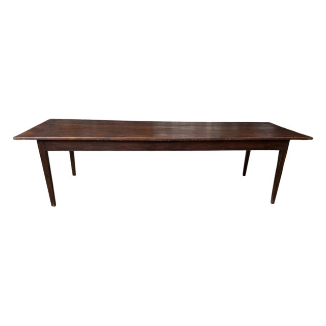 Brown Large Farmhouse Table in Fir, 1800s For Sale - Image 8 of 12