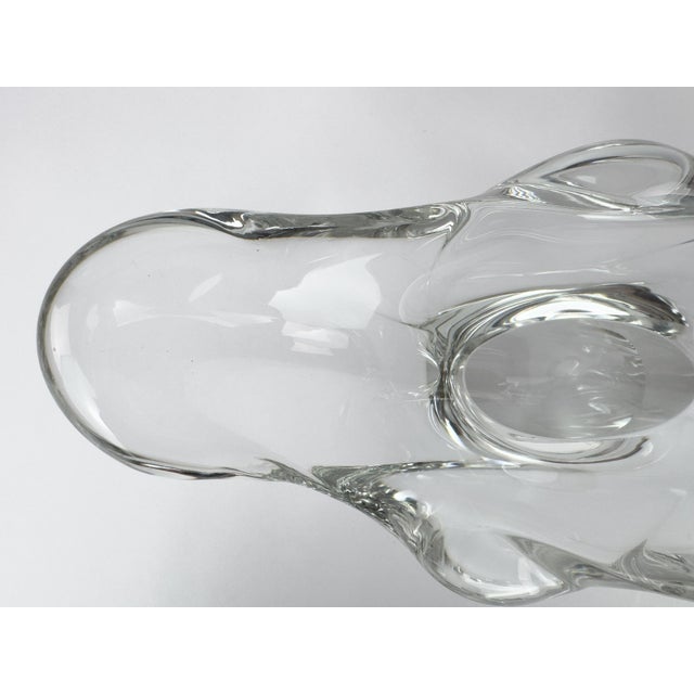 Coffee Daum France Signed Freeform Clear Crystal Centerpiece Bowl, Mid-Century For Sale - Image 8 of 13