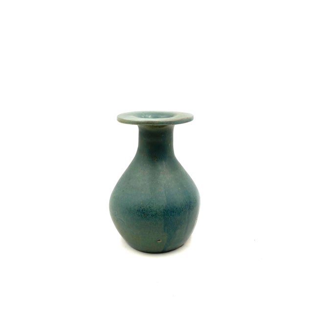 1960s Mid-Century Light Blue Ceramic Vase, 1960s For Sale - Image 5 of 18
