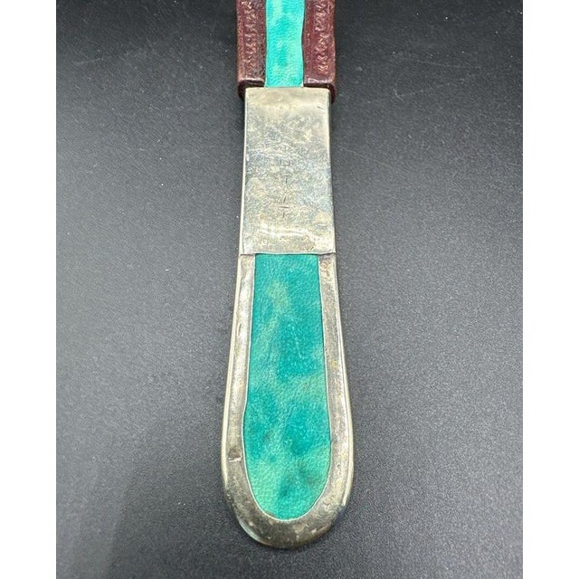 Metal Tuareg Dagger With Hand Tooled Leather & Metal Scabbard For Sale - Image 7 of 16