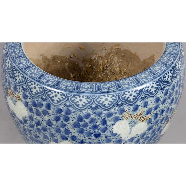1900 - 1909 Antique 1900s Japanese Porcelain Hibachi Brazier For Sale - Image 5 of 10