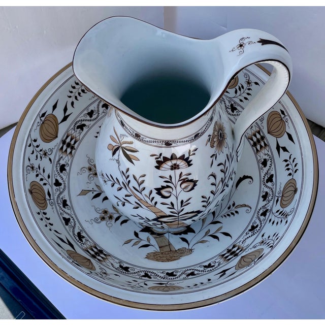 1918 Bohemian Pitcher and Wash Basin - For Sale - Image 11 of 11