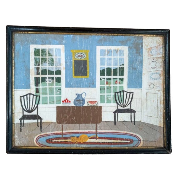 20th Century American Folk Out Outside Art Painting by Natalee Everett Goodman For Sale