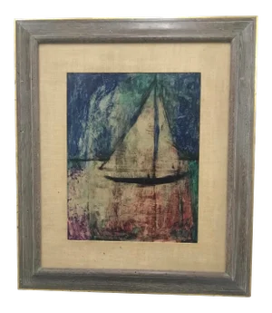 Midcentury Modernist Oil Sea Scape by Donald Purdy