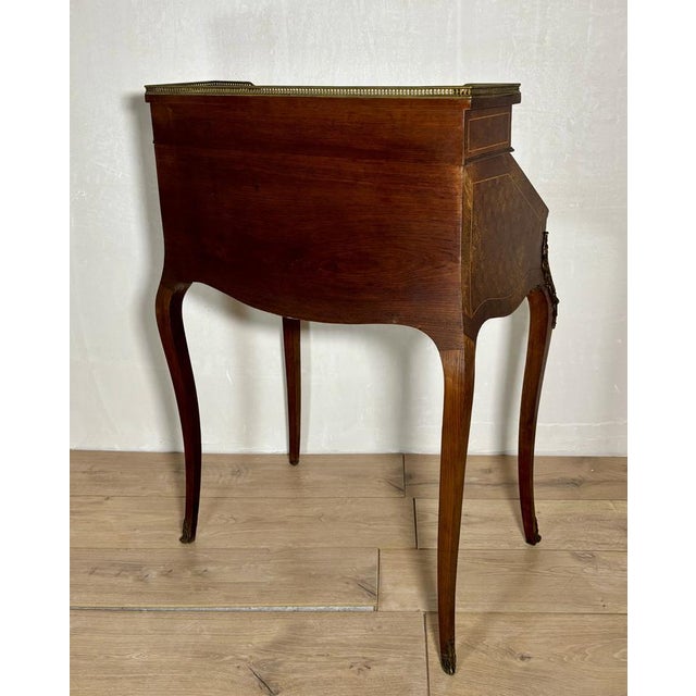 French Louis XV Style Slant Front Secretary Desk with Leather Writing Surface, 1930 For Sale - Image 14 of 16