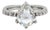 Platinum Pear Shaped Rose-Cut Diamond Ring With European Shank - Size ~3.5 For Sale