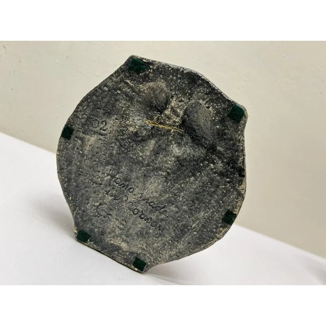 Ceramic Vintage Norwegian Crackled Enamel and Ceramic Owl Wall Sculpture, 1970s For Sale - Image 7 of 11