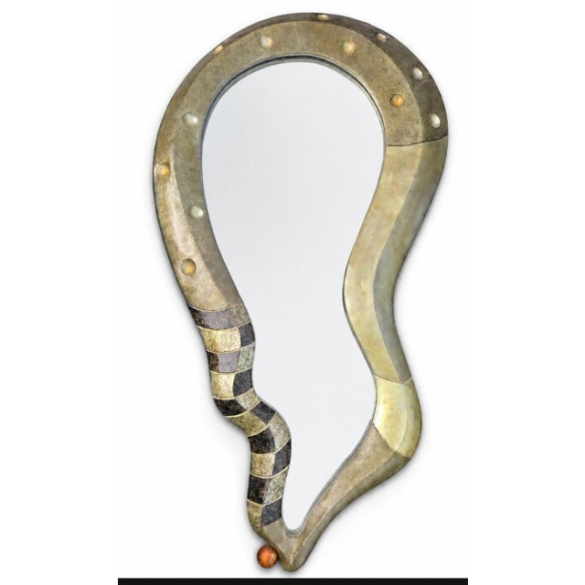 Vintage Post-Modern Memphis Style Monumental Wall Mirror Sculptural Asymmetrical For Sale - Image 4 of 18