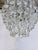 French Vintage Mid-Century Modern Brass Tiered With Almond Cut Crystal Chandelier For Sale - Image 3 of 7