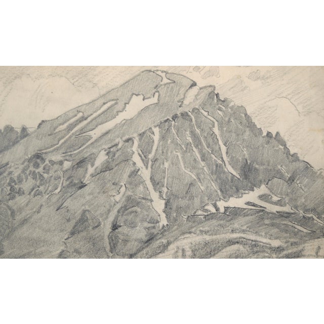 San Gabriel Mountain Landscape in Black and White - Graphite Pencil on Paper by Ralph Holmes For Sale In Monterey, CA - Image 6 of 9