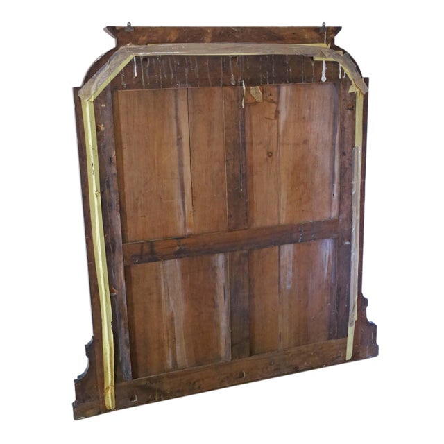Black Large Antique Aesthetic Movement Burr Walnut and Ebonised Overmantle Wall Mirror, 1880s For Sale - Image 8 of 9