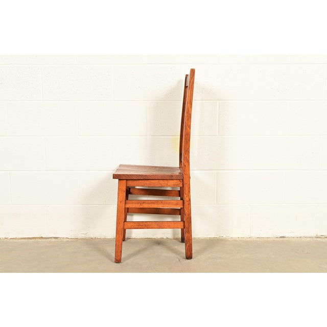 Stickley Brothers Antique Mission Oak Arts & Crafts Side Chair or Desk Chair, Circa 1910 For Sale - Image 11 of 14