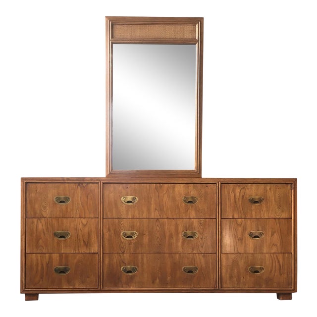 Vintage Mid Century Drexel Passage Triple Dresser With Mirror Chairish