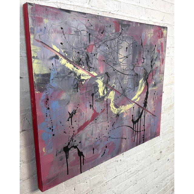 Large abstract painting by Dennis Sakelson. This acrylic on canvas piece is a stunning example of abstract expressionism...