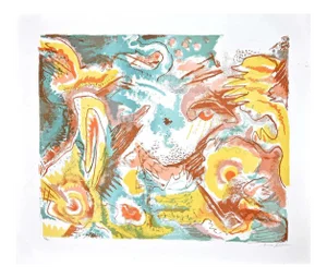 Le Oben - Surrealistic Composition - Original Lithograph - 1970s
