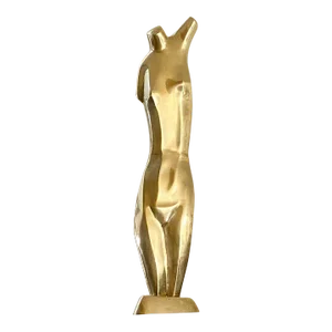 Brass Nude Sculpture by Listed Artist Emiel De Block