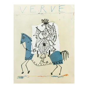 1987 After Pablo Picasso "Picasso at Vallauris" Cover of "Verve No. 25/26", Second Edition Full-Color Print
