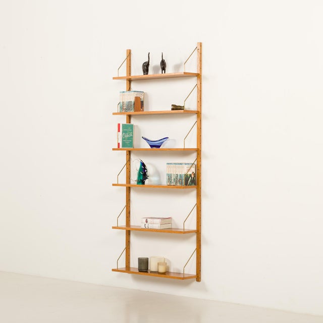 Mid-Century Scandinavian Shelving Unit in Golden Oak, 1960s For Sale - Image 9 of 9