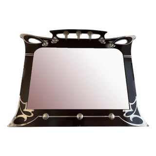 Art Nouveau / Art Deco Mirror with Metal Details, 1920s For Sale