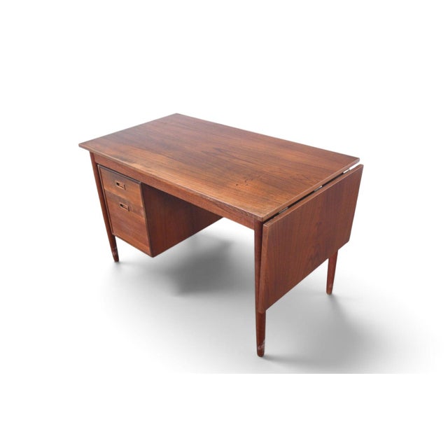 Scandinavian Modern Drop Leaf Desk With Movable Case in Teak For Sale - Image 14 of 16