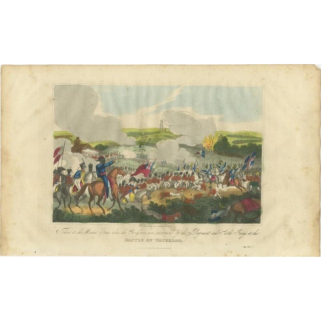 Hollywood Regency Richard Evans, Battle of Waterloo with Cuirassiers Facing British Infantry, 1816, Engraving For Sale - Image 3 of 8