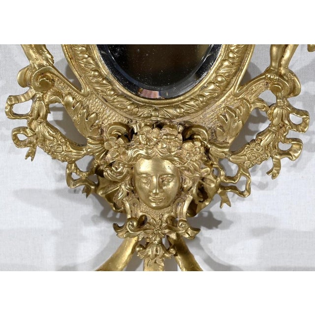 Metal Napoleon III Gilded Bronze Wall Lights, Set of 2 For Sale - Image 7 of 18