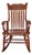 Victorian Pressback Oak Rocking Chair With Carved Crest & Turned Spindles For Sale