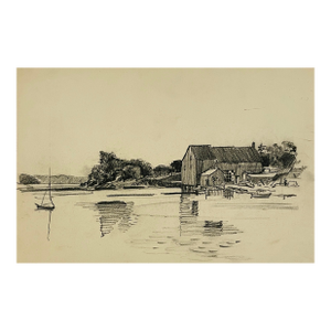1930s Norman Kent Coastal Drawing