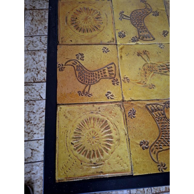Coffee Table in Glazed Ceramic and Black Metal, 1960s For Sale - Image 3 of 7
