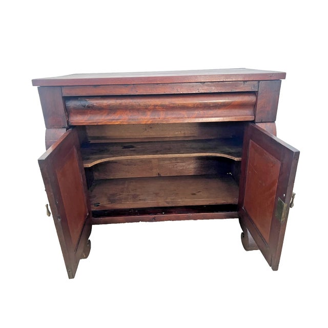 Traditional Antique Empire Style Cabinet Flame Mahogany Sideboard, Small Credenza, Buffet For Sale - Image 3 of 13