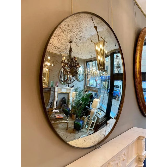 Glass Distressed Silver Convex Mirror, 2010 For Sale - Image 7 of 8