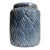 1990s Blue Ceramic Scalloped Lidded Jar For Sale