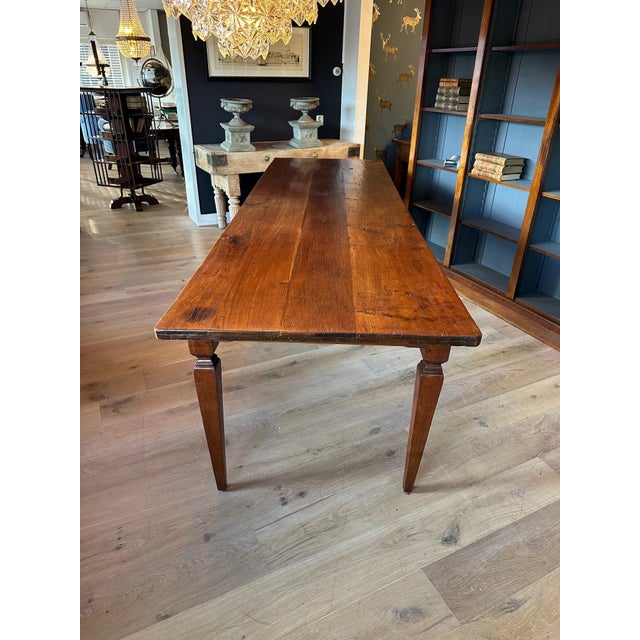 Large Antique Colonial Farmhouse Table, 1890s For Sale - Image 10 of 11