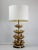 Large Hollywood Regency Brass Lotus Table Lamp by Feldman Lamp Co 1960's For Sale - Image 9 of 9