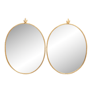 Pair Italian Iron Gilt Rope Mirrors